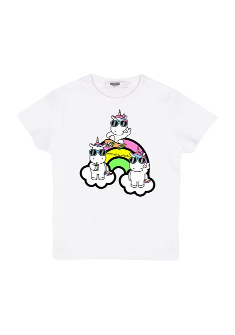 White T-Shirt With Unicorn Boss Print MOUSSE DANS LA BOUCHE | MKTSW261UNICA