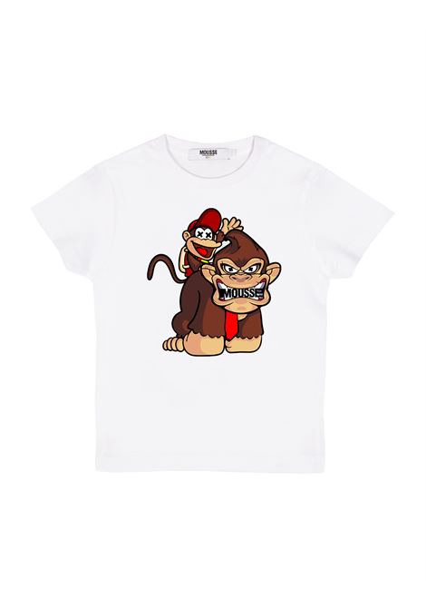 White T-Shirt With Kong Bros Print MOUSSE DANS LA BOUCHE | MKTSW278UNICA
