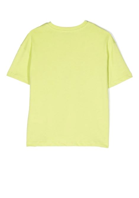 Lime T-Shirt With Brushed Logo MSGM KIDS | MS029315086