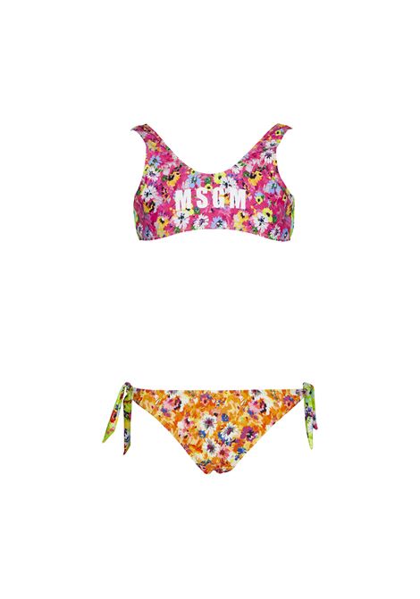 Bikini Floreale Multicolore Con Logo MSGM KIDS | MS029353200
