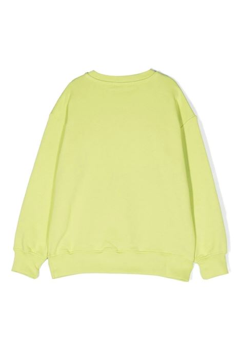 Lime Sweatshirt With Brushed Logo MSGM KIDS | MS029373086