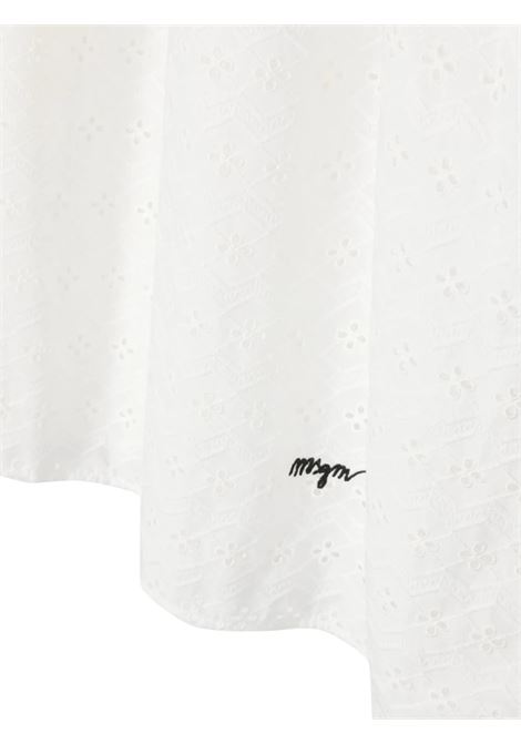White Sangallo Dress MSGM KIDS | MS029418002