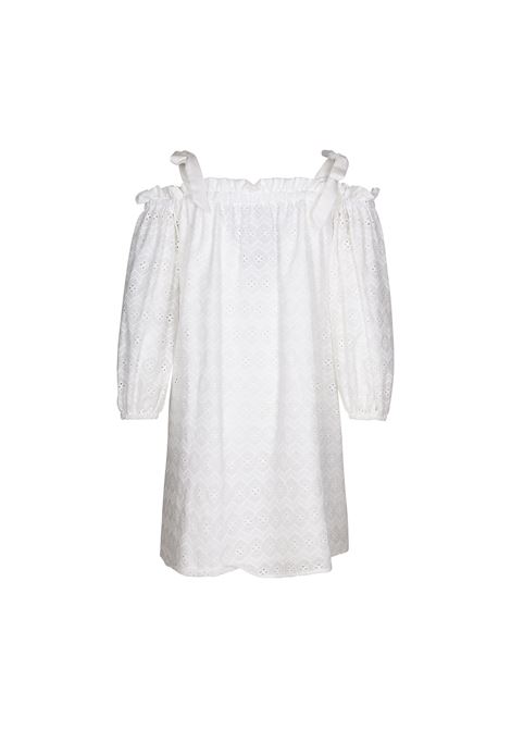 White Sangallo Dress MSGM KIDS | MS029418002