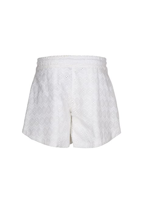White Sangallo Shorts With Signature MSGM KIDS | MS029465002