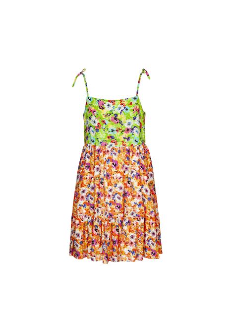 Multicolored Floral Sleeveless Dress MSGM KIDS | MS029567030