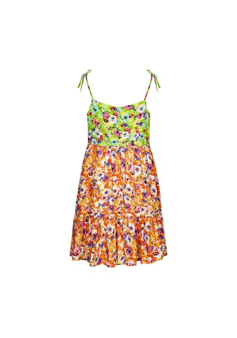 Multicolored Floral Sleeveless Dress MSGM KIDS | MS029567030