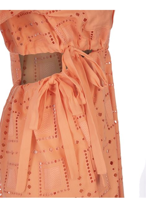 Orange Sangallo Shirt Dress With Cut-Out MSGM | 3441MDA02-23710610