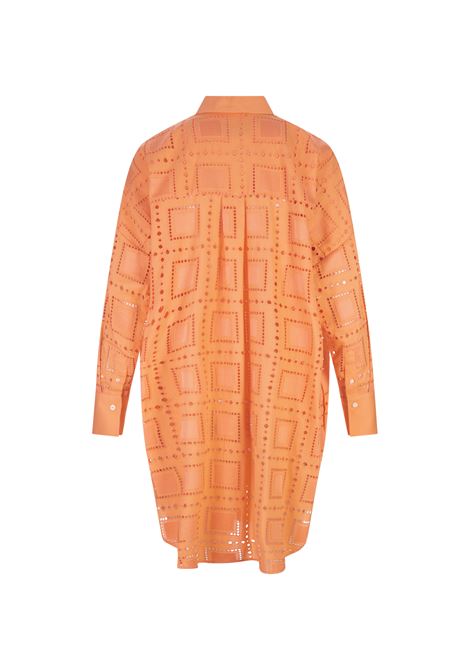 Orange Sangallo Cotton Shirt Dress MSGM | 3441MDA05-23710610