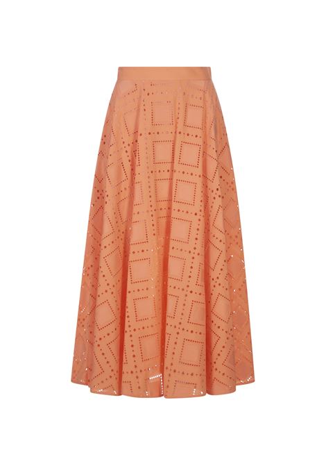Orange Sangallo Cotton Midi Skirt MSGM | 3441MDD34-23710610