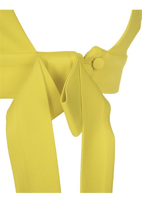 Lemon Yellow Crop Top With Side Bows MSGM | 3442MDM11-23731807