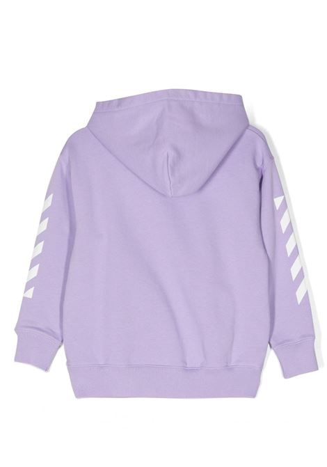 Lilac Hoodie With Diagonals OFF-WHITE KIDS | OBBB001S23FLE0023601