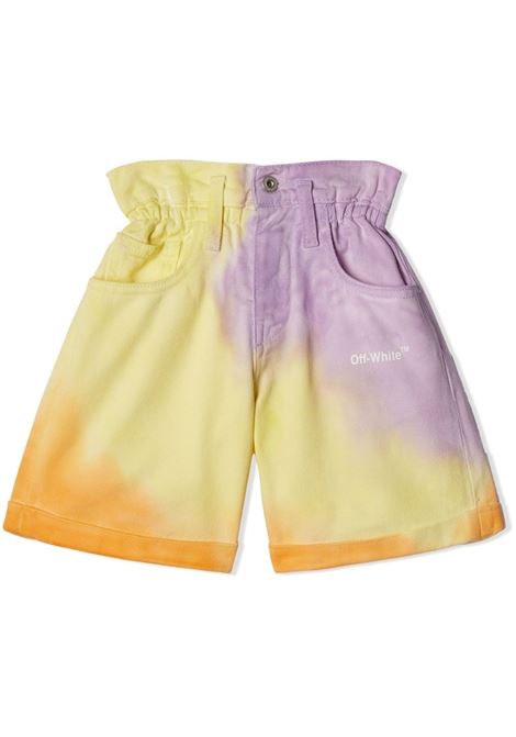 Helvetica Shorts With Patent Leather Effect OFF-WHITE KIDS | OGCB004S23FAB0018501
