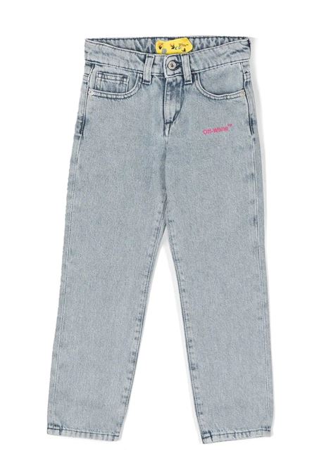 Blue Helvetica Jeans With Diagonals OFF-WHITE KIDS | OGYA001S23DEN0014032