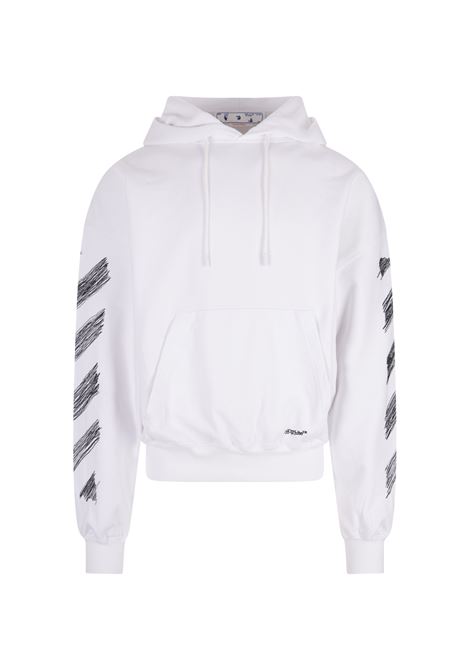 White Diag Scribble Hoodie OFF-WHITE | OMBB110S23FLE0050110
