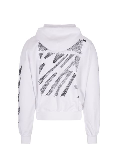 White Diag Scribble Hoodie OFF-WHITE | OMBB110S23FLE0050110