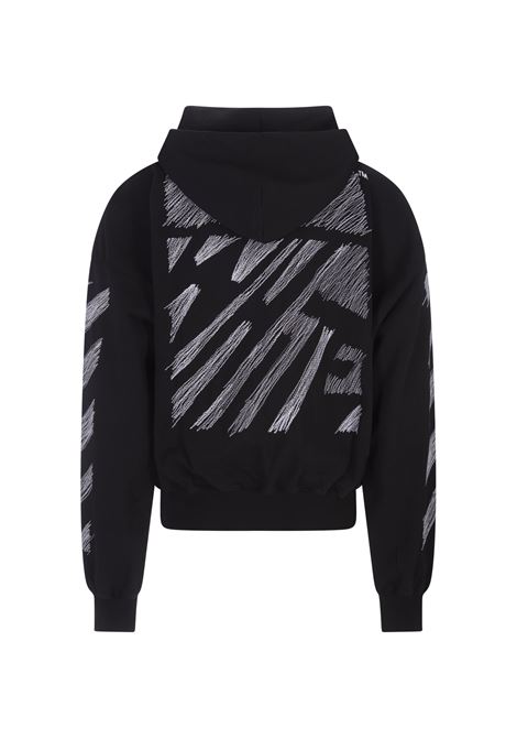 Black Diag Scribble Hoodie OFF-WHITE | OMBB110S23FLE0051001