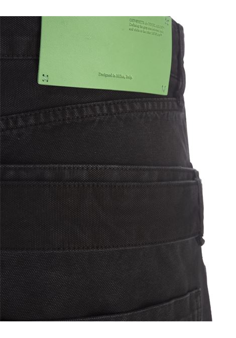 Jeans Cargo In Denim Nero Con Cintura OFF-WHITE | OMCE035S23FAB0011010