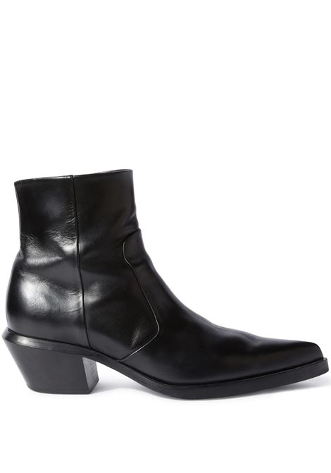 Black Texan Ankle Boot OFF-WHITE | OMID018S23LEA0011010