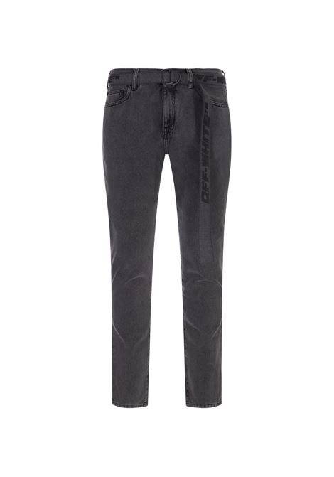 Straight Jeans In Grey Denim With Belt OFF-WHITE | OMYA127C99DEN0011210