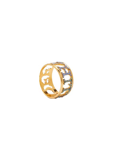 Blue Pav? Ring With Logo OFF-WHITE | OWOC089S23MET0028445