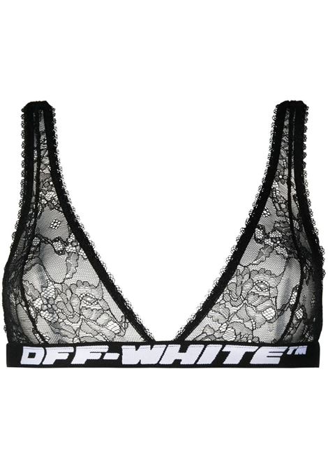 Black Lace Elastic Bra With Logo Band OFF-WHITE | OWUA037C99FAB0011000