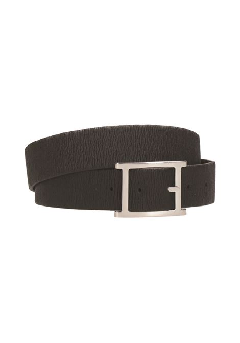 Chevrette Double Elast Belt In Black-Chocolate Nubuck Leather  ORCIANI | U08126-CDTN+T