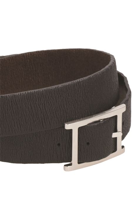Chevrette Double Elast Belt In Black-Chocolate Nubuck Leather  ORCIANI | U08126-CDTN+T