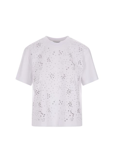 White T-Shirt With Studs PACO RABANNE | 23PJTE107CO0467P100
