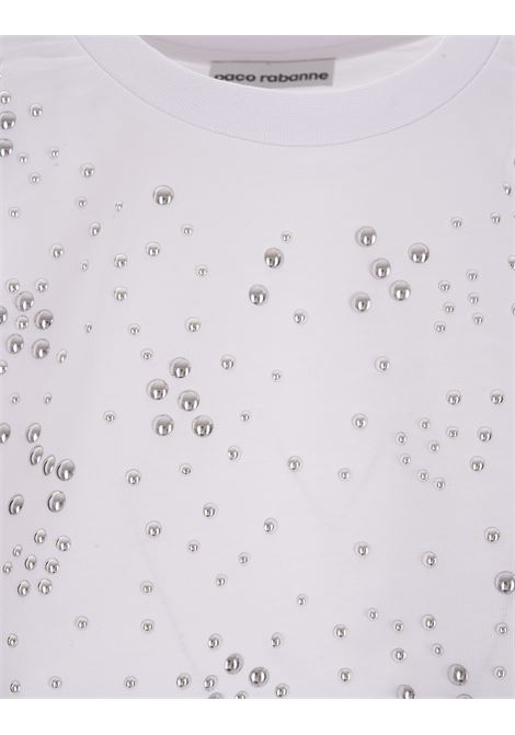 White T-Shirt With Studs PACO RABANNE | 23PJTE107CO0467P100