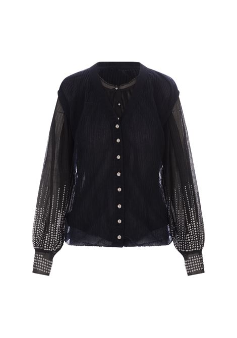 Black Knitted Cardigan With Studs PACO RABANNE | 23PMCR072ML0217M465