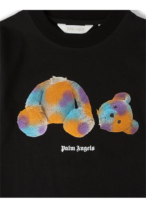 Black Pop PA Bear T-Shirt PALM ANGELS KIDS | PBAA001S23JER0031043