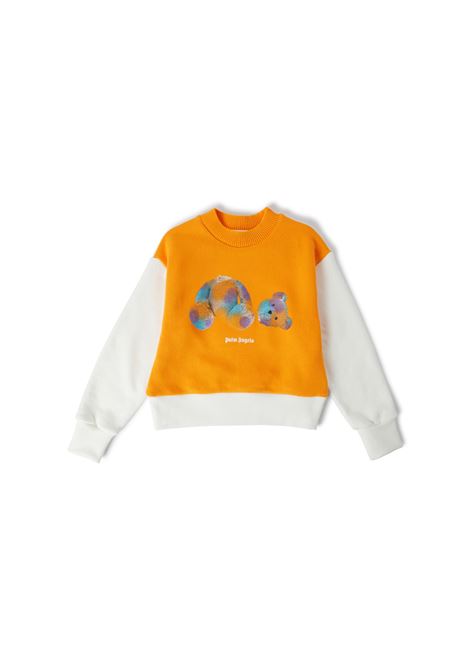 Orange Pop PA Bear Sweatshirt PALM ANGELS KIDS | PBBA004S23FLE0032043