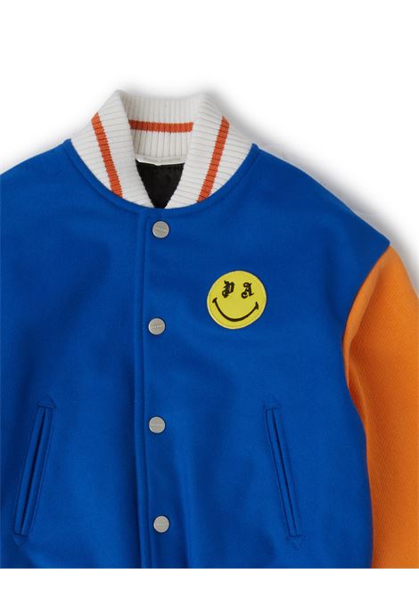 Multicolor Varsity Smiley Bear Bomber Jacket PALM ANGELS KIDS | PBEH001S23FAB0014015