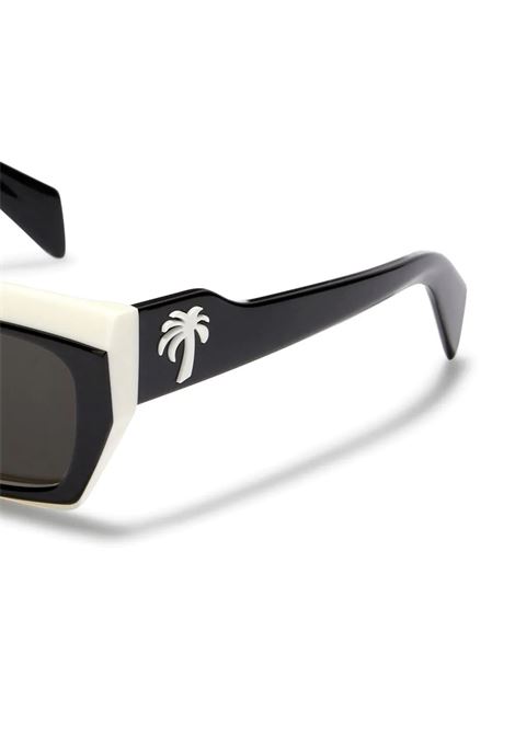 Palm Angels Empire Sunglasses In Black And White PALM ANGELS | PERI028S23PLA0010107