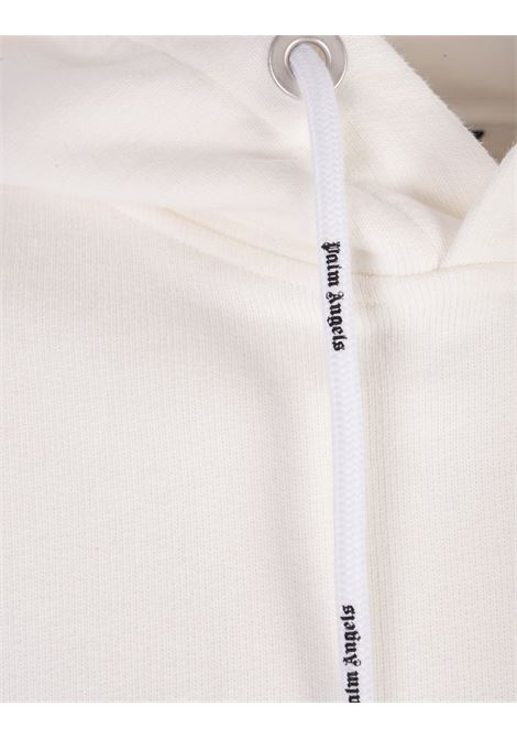 White Hoodie With Tone On Tone Logo Patch PALM ANGELS | PMBB117S23FLE0030101