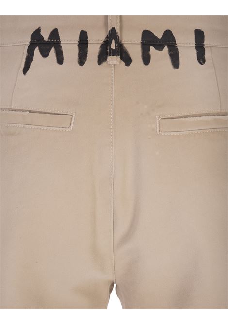 Beige Chino Pants With Black Logo PALM ANGELS | PMCG005S23FAB0026110