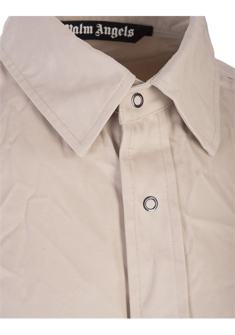 Beige Shirt With Back Logo PALM ANGELS | PMES004S23FAB0016110