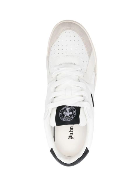 White and Black University Low Sneakers PALM ANGELS | PMIA078C99LEA0010110