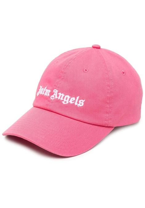 Pink Baseball Hat With White Front And Back Logo PALM ANGELS | PMLB003C99FAB0013401