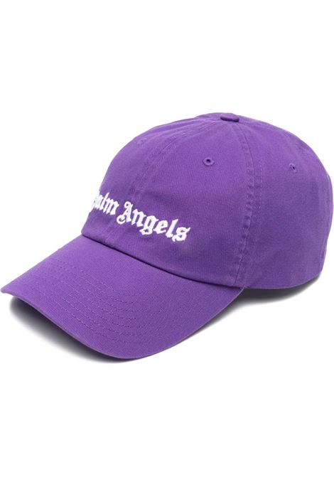 Purple Baseball Hat With White Front And Back Logo PALM ANGELS | PMLB003C99FAB0013701