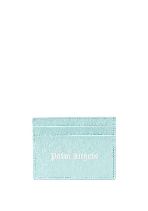 Turquoise Card Holder With Logo PALM ANGELS | PMND008S23LEA0034301