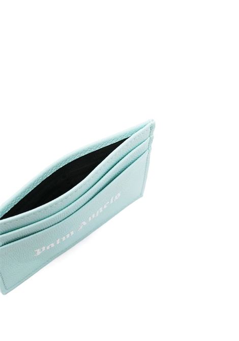 Turquoise Card Holder With Logo PALM ANGELS | PMND008S23LEA0034301