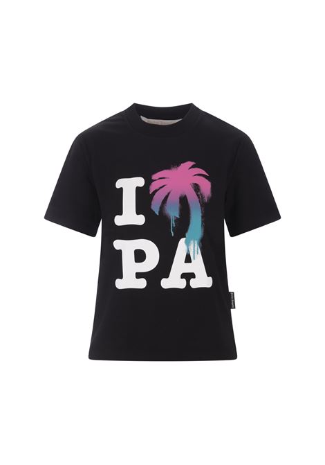Black I Love PA Slim T-Shirt PALM ANGELS | PWAA044S23JER0011084