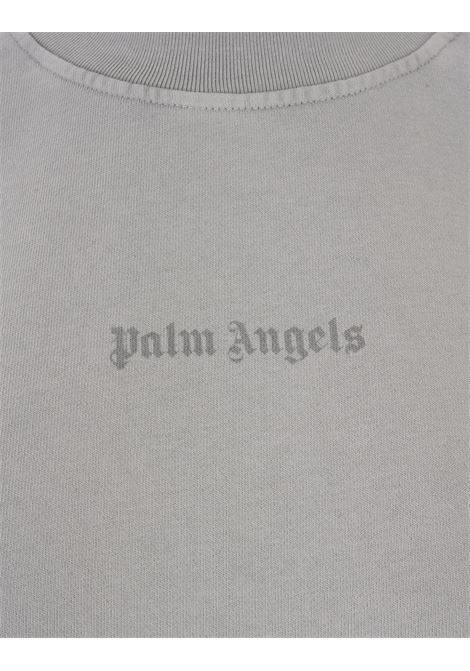 Grey Sweatshirt With Front and Back Logo In Tone PALM ANGELS | PWBA016S23FLE0040505