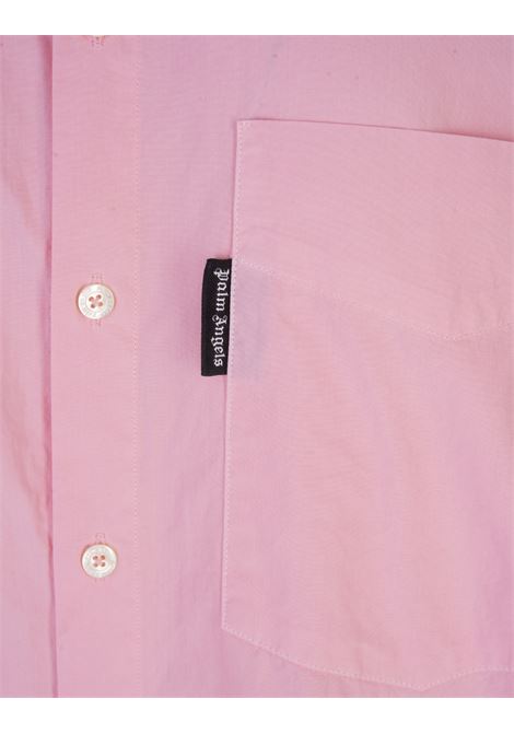 Short Pink Shirt Dress With Logo PALM ANGELS | PWDG002S23FAB0013010