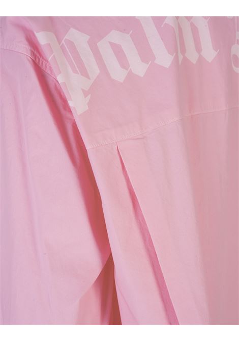 Short Pink Shirt Dress With Logo PALM ANGELS | PWDG002S23FAB0013010