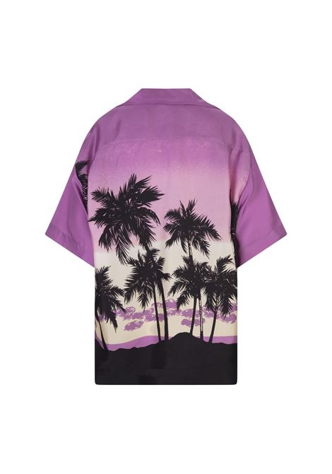 Bowling Style Shirt With Sunset Print PALM ANGELS | PWGG001S23FAB0063710