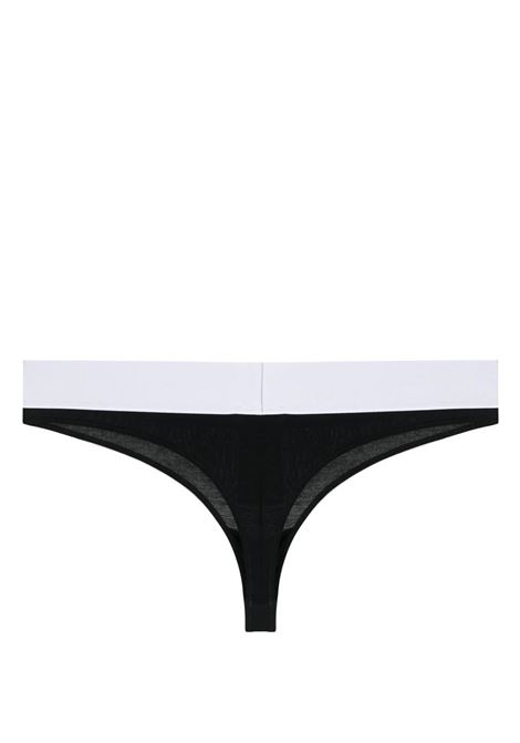 Black Thong With White Logo Band PALM ANGELS | PWUF002S23FAB0011005