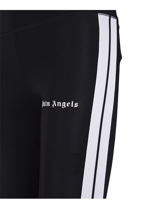 Leggings Neri Con Logo e Bande Laterali a Contrasto PALM ANGELS | PWVG001C99FAB0021001
