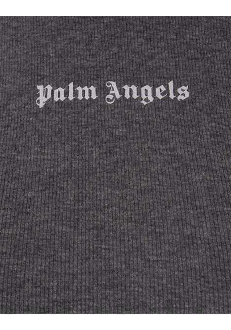 Melange Grey Crop Top With Logo PALM ANGELS | PWVO001C99FAB0010801